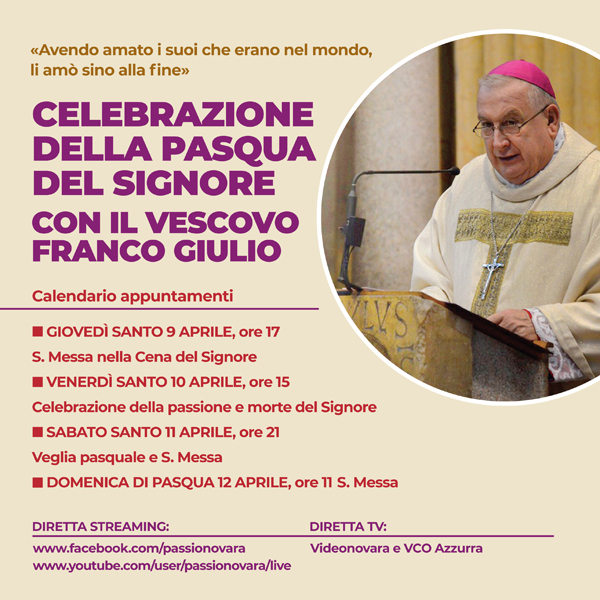 Celebrazione della Pasqua del Singore con il vescovo Franco Giulio